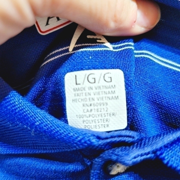 CHICAGO CUBS LOGO POLO, SZ LARGE, ROYAL BLUE, STRIPED - Picture 5 of 6